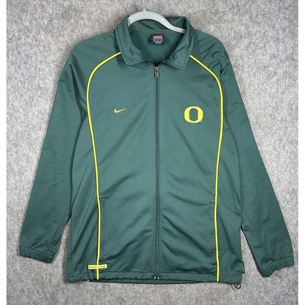 Vintage Nike Team Oregon Ducks Authentic Knit Warmup Track Jacket Mens M Y2K